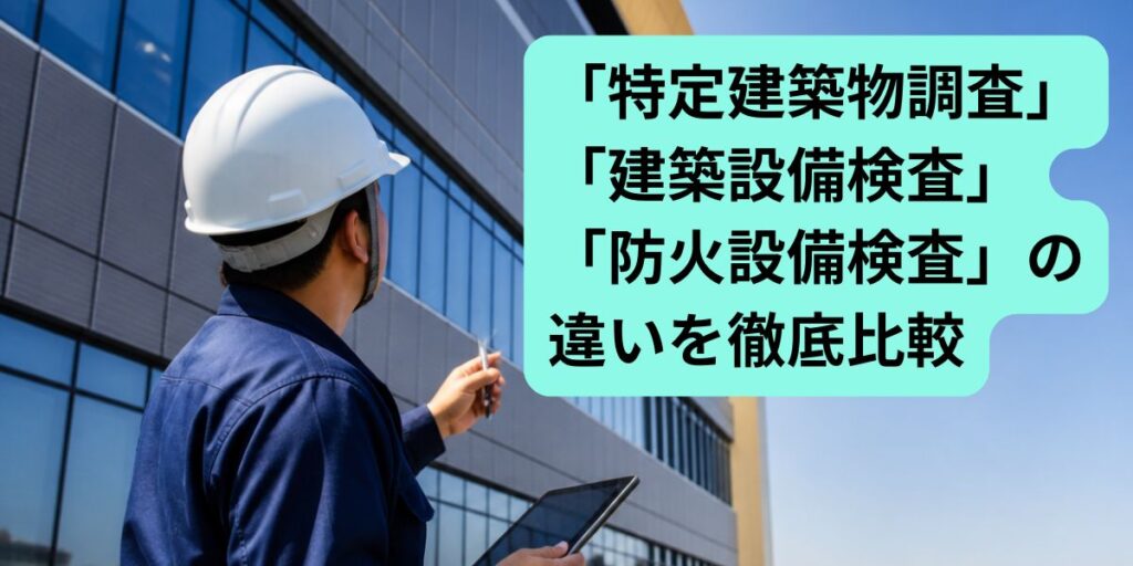 建築基準法第12条点検(特定建築物調査)の現場調査の様子