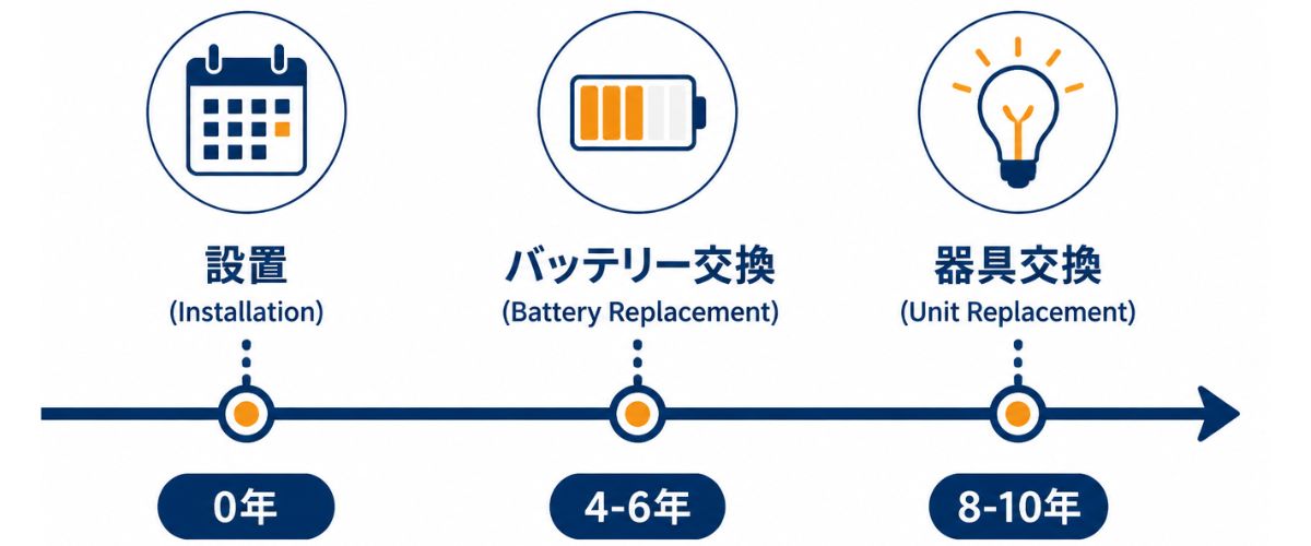 非常照明設備のバッテリー及び器具の交換時期｜コーセイグループ