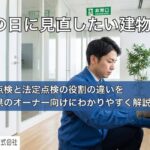 防災の日に消火器の使用期限を確認する建物管理者
