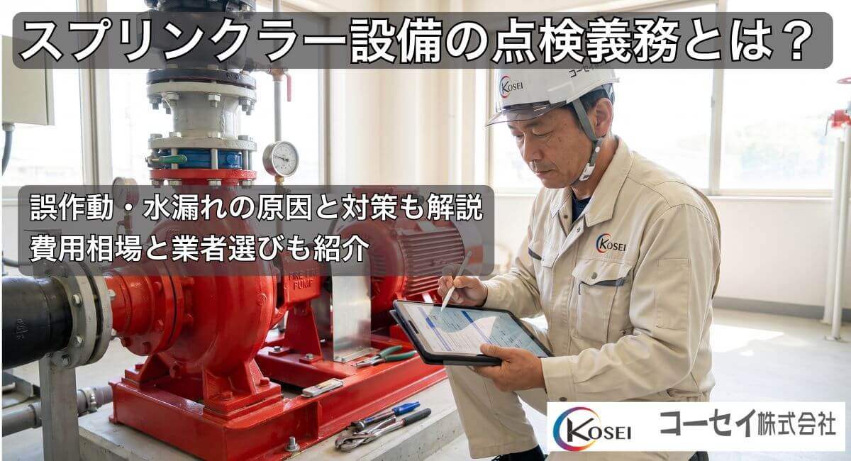 スプリンクラー設備の点検義務とは｜コーセイ株式会社